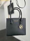  Túi Xách Michael Kors MK Mercer Medium Black Pebble Leather Messenger Crossbody Handbag 