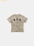  Áo Tay Ngắn Bad Blood Lion Patch Short Sleeve Slim Fit Washed Beige w-tee25-032 Màu Begi 