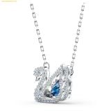  Dây cổ, dây chuyền SWAROVSKI Dancing Swan necklace Swan, Blue, Rhodium plated 