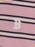  Áo Crop Polo MLB Women's Varsity Stripe Crop Collar T-Shirt Boston Red Sox 3FPQV0253-43PKM 