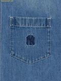  Áo Somi Denim MLB Varsity Logo Short Sleeve Denim Shirt New York Yankees 3ADRV0253-50BLL Màu Xanh 