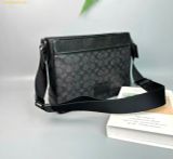 Túi Đeo Chéo Coach District Crossbody Bag In Signature Canvas Màu Đen Logo CV761 