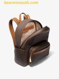  Balo Michael Kors Bex Medium Signature Logo Backpack - Nâu Logo 