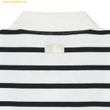  Áo Polo MLB Short Sleeves Logo Polos Varsity New York Yankees 3FPQV0143-50IVS Màu Trắng Kẻ Sọc 