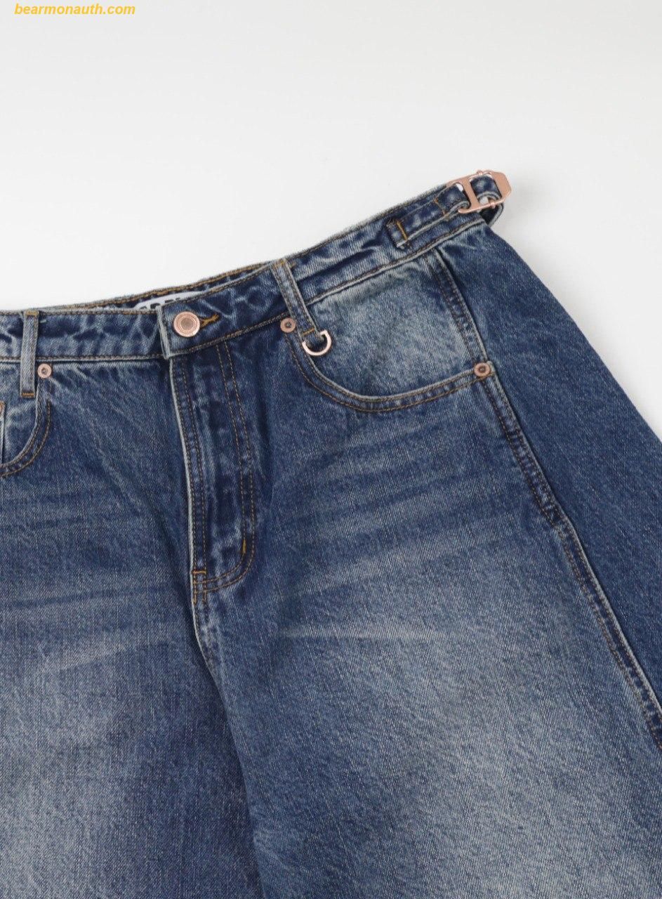 ◆BADBLOOD◆ Charlie Barrel Gin Mid Blue w-jeans24-007 Quần Dài Bad Blood Charlie Barrel Jeans - Mid Blue w-jeans24