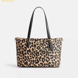  Túi Tote Coach Gallery Tote Bag With Leopard Print - CY347 - Da beo 