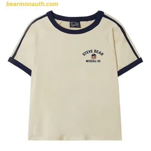  Áo Phông WHOAU Steve Track Line Ringer WHRAF3753F Tshirt Màu Kem 