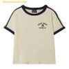 Áo Phông WHOAU Steve Track Line Ringer WHRAF3753F Tshirt Màu Kem