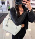  Túi Tote MICHAEL KORS Jet Set Large Chain Shoulder Tote Bag Màu Trắng Logo 
