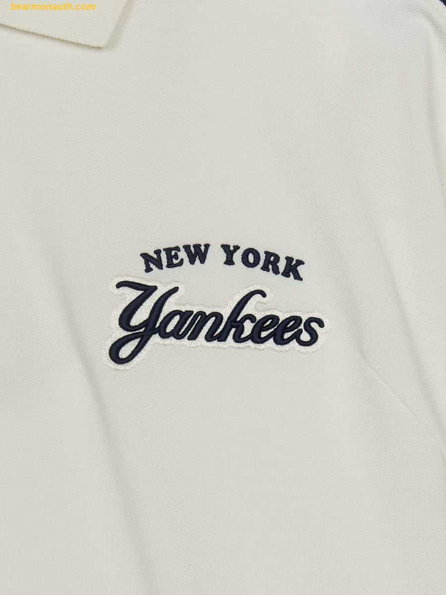 【MLB】 Varsity Sportive Overfit Collar T-Shirt /追跡付 Áo Polo MLB Varsity Sportive Overfit Collar T-Shirt New York
