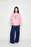  Áo Phông ADLV Heart Alien Short Sleeve T-Shirt Mustard Màu Hồng 