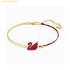 Vòng, lắc tay SWAROVSKI Iconic Swan Bracelet, Red, Gold-Tone Plated
