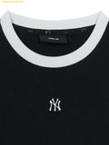  Áo Crop MLB Women's Ringer Slim Crop Short Sleeve T-Shirt New York Yankees 3FTSB6953-50BKS Màu Đen 