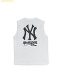  Áo Ba Lỗ MLB Basic Mega Logo Nashi T-Shirt New York Yankees - 3ATOB0253-50WHS - Trắng 