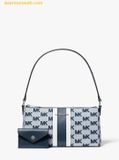  Túi Đeo Vai Micheal Kors MK Vincent Medium Logo Jacquard Pochette with Card Case 