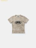  Áo Tay Ngắn Bad Blood Lion Patch Short Sleeve Slim Fit Washed Beige w-tee25-032 Màu Begi 