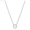 Dây cổ, dây chuyền SWAROVSKI Angelic pendant Round cut, White, Rhodium plated