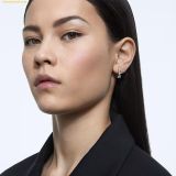  Khuyên Tai Swarovski Ortyx hoop earrings Triangle cut, Small, White, Rhodium plated 5632467 