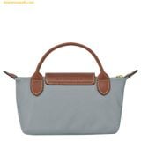  Túi Xách LongChamp Le Pliage Original Pouch With Handle Steel - Recycled Canvas 