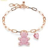 Vòng, lắc tay SWAROVSKI Teddy bracelet Bear, Pink, Rose gold-tone plated 