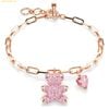 Vòng, lắc tay SWAROVSKI Teddy bracelet Bear, Pink, Rose gold-tone plated