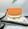 Túi Đeo Chéo Marc Jacobs The Turn Lock Logo Leather Crossbody Mini Bag Màu Cam Phối Trắng