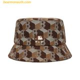  Mũ Bucket MLB Cube Monogram Bucket Hat New York Yankees - Màu Nâu Đậm 3AHTM212N-43BRD 