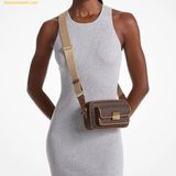  Túi đeo chéo Michael Kors MK Bradshaw Extra Small Metallic Signature Logo Camera Crossbody Bag 