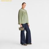  Túi Xách LongChamp Le Pliage Green Pouch With Handle Artichoke - Recycled Canvas 