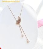  Dây cổ, dây chuyền SWAROVSKI Nice Y pendant Feather, White, Rose gold-tone plated - mã số 5663485 