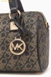  Túi Trống Michael Kors MK Grayson Small Metallic Empire Monogram Duffel Crossbody Bag - Màu đen logo ánh kim 