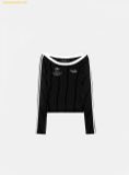  Áo Tay Dài Bad Blood Classic Logo Off-Shoulder Top Black w-tee25-009 