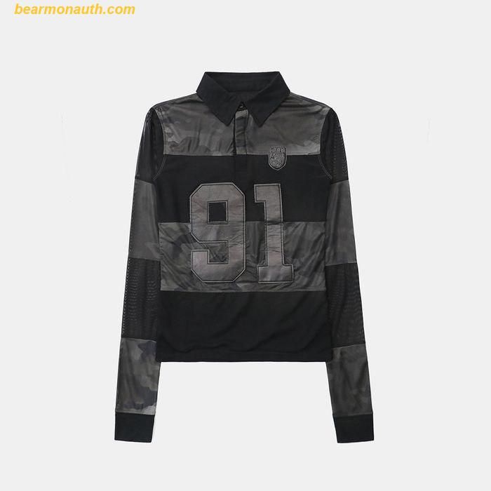  Áo Phông Bad Blood Vintage Club Rugby Shirt Slim Fit - Camo/Black w-tee25-022 