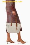  Túi Tote Michael Kors MK Marilyn Medium Tote Bag Màu trắng Logo 