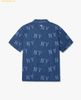  Áo Sơ Mi MLB Basic Multi Mega Logo Print Short Sleeve Denim Shirt NY (Indigo) 3ADRB0243-50INS 