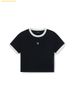 Áo Crop MLB Women's Ringer Slim Crop Short Sleeve T-Shirt New York Yankees 3FTSB6953-50BKS Màu Đen
