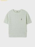  Áo Sweater WHOAU Steve Round neck Melange Cable Sweater Cổ Tròn WHKAF2401F Màu Xanh Mint 