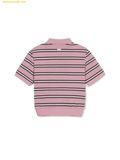  Áo Crop Polo MLB Women's Varsity Stripe Crop Collar T-Shirt Boston Red Sox 3FPQV0253-43PKM 