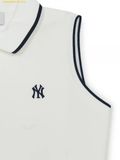  Đầm Polo MLB Women's Varsity Slim Fit Cara Nashi One Piece New York Yankees 3FOPV0353-50IVS - Trắng 