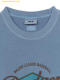  Áo Phông MLB Varsity Vintage Washing Graphic Mega Overfit Short Sleeve T-Shirt New York Yankees 3ATSV0753-43KAP Màu Xanh Dương 