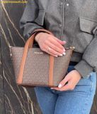  Túi Tote Michael Kors MK Pratt Small Signature Logo Tote Bag Logo - Nâu 