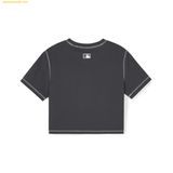  Áo Crop MLB Women's Vintage Graphic Slim Crop T-Shirt NY (Charcoal Grey) 3FTSN0243-50CGS - Đen 