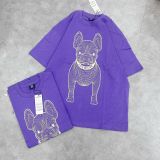  Áo Phông Lifework Biglogo Màu Tím in Chó Trắng (SKU: Lw225Ts99) 