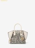  Túi Xách Michael Kors MK Avril Extra-Small Cheetah Print Calf Hair and Leather Satchel Trắng Da Beo 