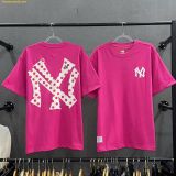  Áo Phông New Era Logo NY Chấm Bi Màu Hồng 