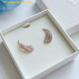  Khuyên tai SWAROVSKI Nice stud earrings Feather, White, Rose gold-tone plated lông vũ 