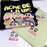  Áo Phông ADLV Crayon Shinchan And Friends Short Sleeve T-Shirt Màu Xanh 