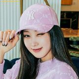  Mũ MLB Monogram Diamond Structure Ball Cap New York Yankees 3ACPM032N-50PKS Màu Hồng 