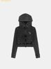 Áo Hoodie Zip Bad Blood Rusty Denim Hoodie Slim Fit Đen w-hde25-00
