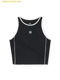  Áo Ba Lỗ MLB Nữ Phom Croptop Basic Small Logo Màu Đen 3FTKB0153 